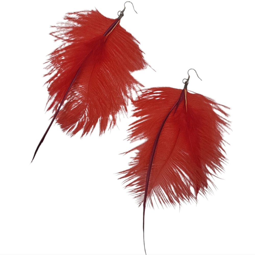 🪷 3/$20🪷 Red Feather Earrings or Free With A Purchase